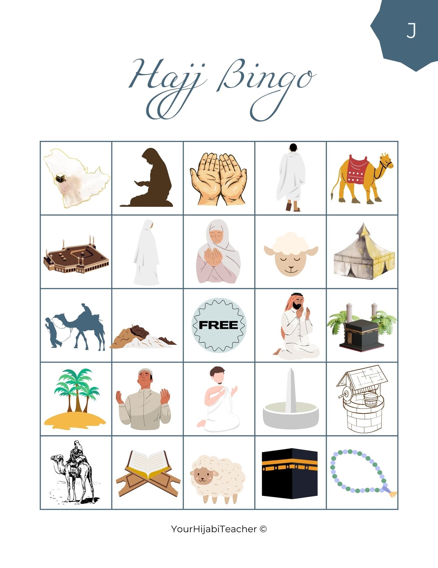 Hajj Themed Visual Bingo