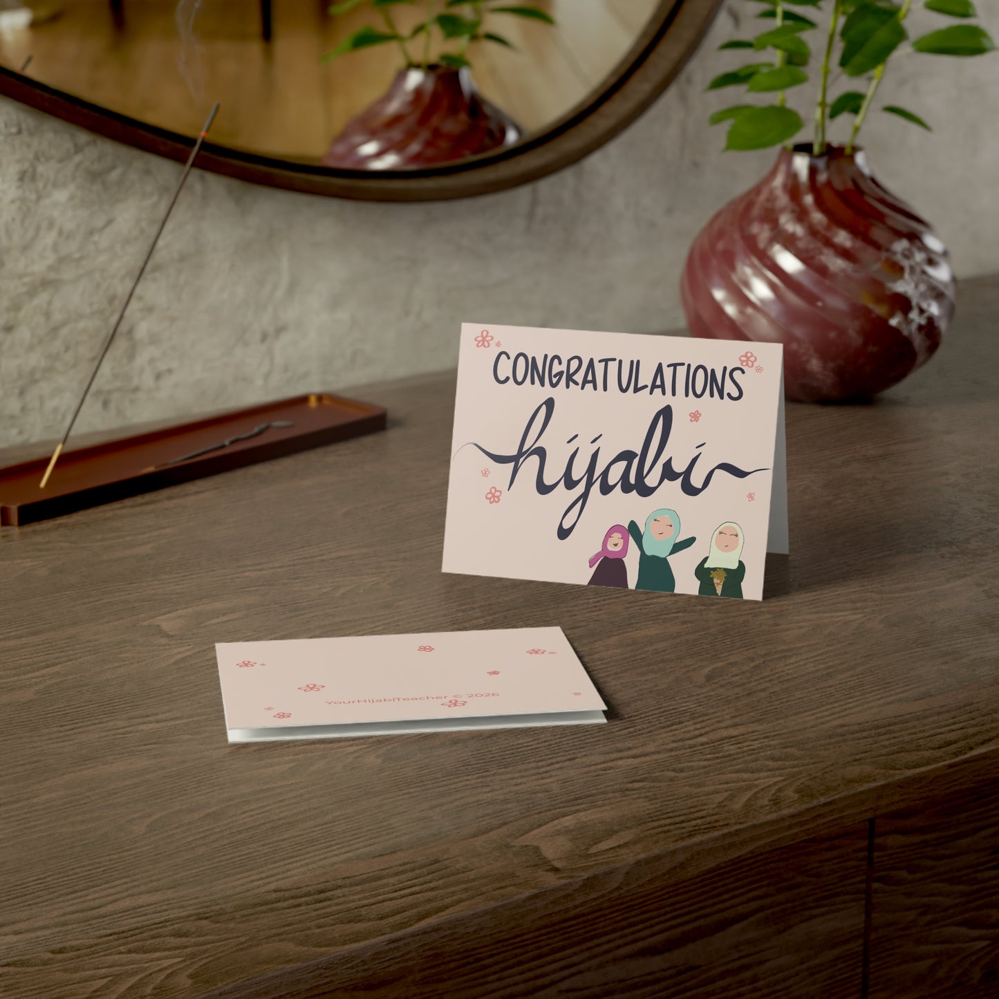 New Hijabi Congratulation Card With Envelope - 1 or 10 pack