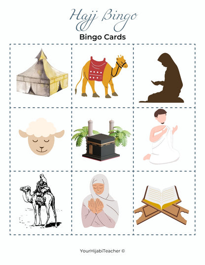 Hajj Themed Visual Bingo