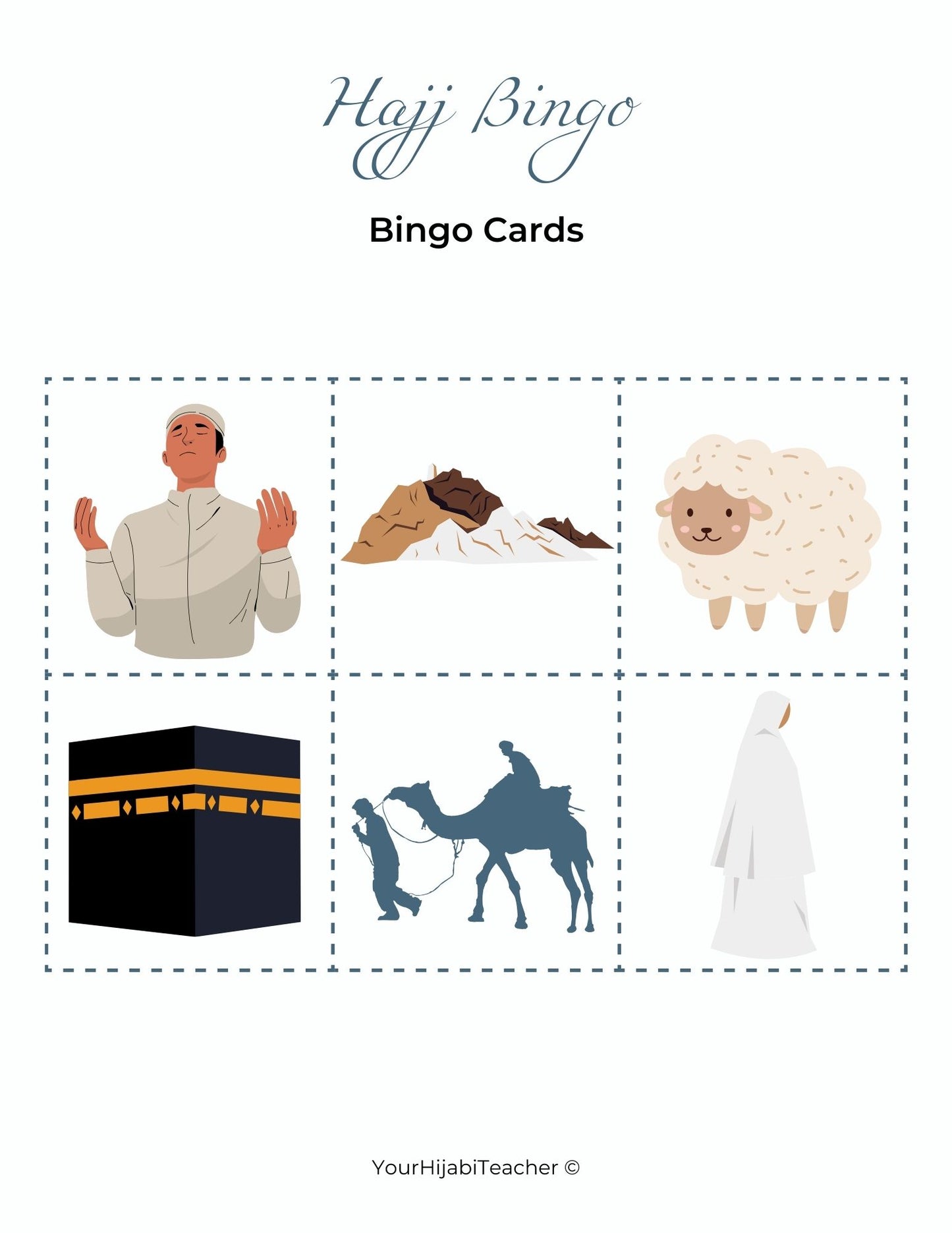 Hajj Themed Visual Bingo