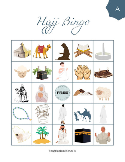 Hajj Themed Visual Bingo