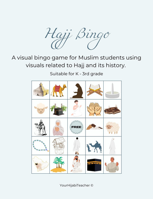 Hajj Themed Visual Bingo