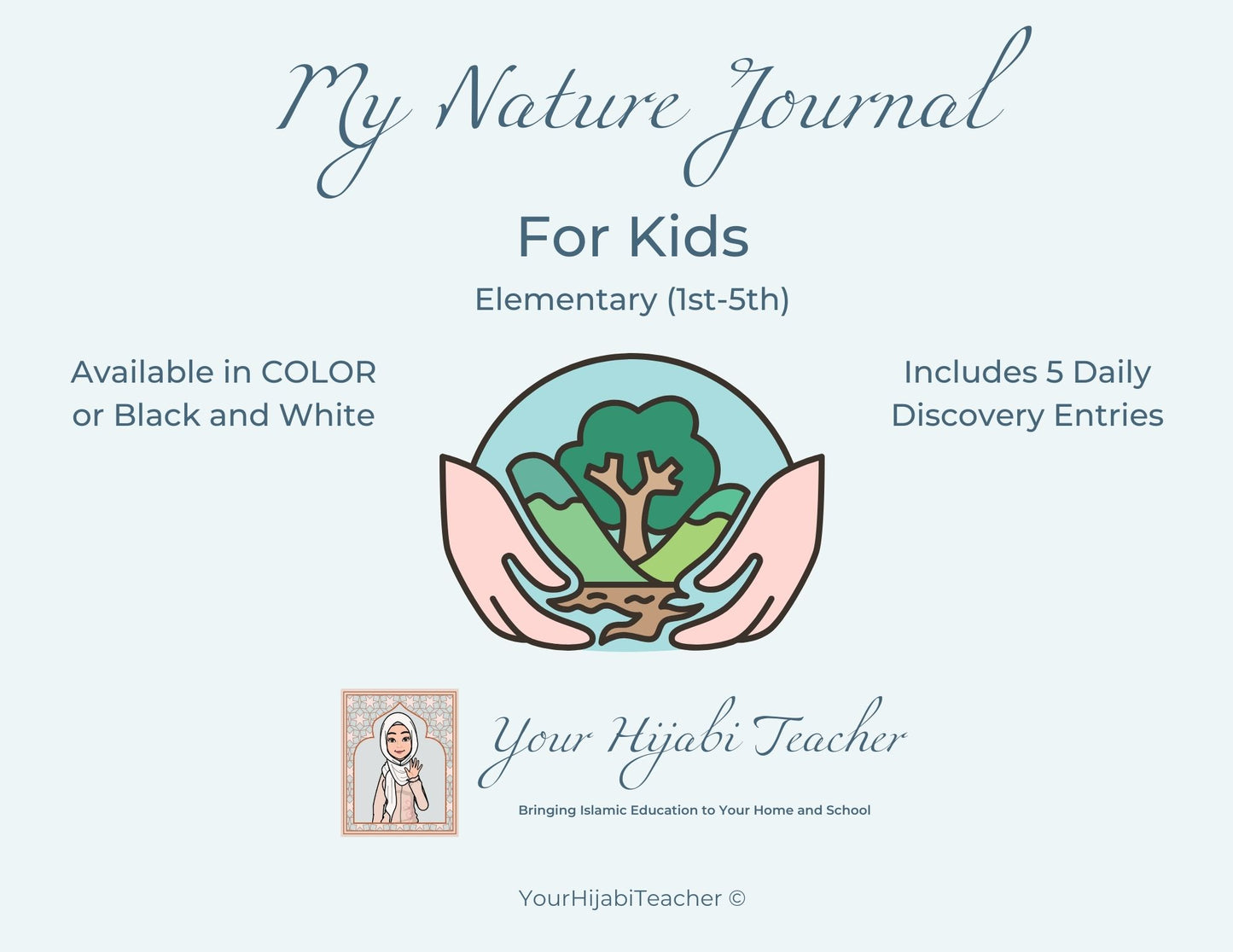 Elementary Nature Journal - 5 Entries - Color or B&W