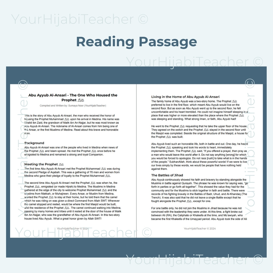 High School Reading Comprehension and Writing Prompt - Abu Ayyub Al Ansari