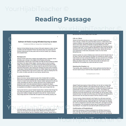 High School Reading Comprehension and Writing Prompt - Salman Al Farisi