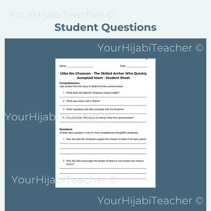 High School Reading Comprehension and Writing Prompt - Utba Ibn Ghazwan