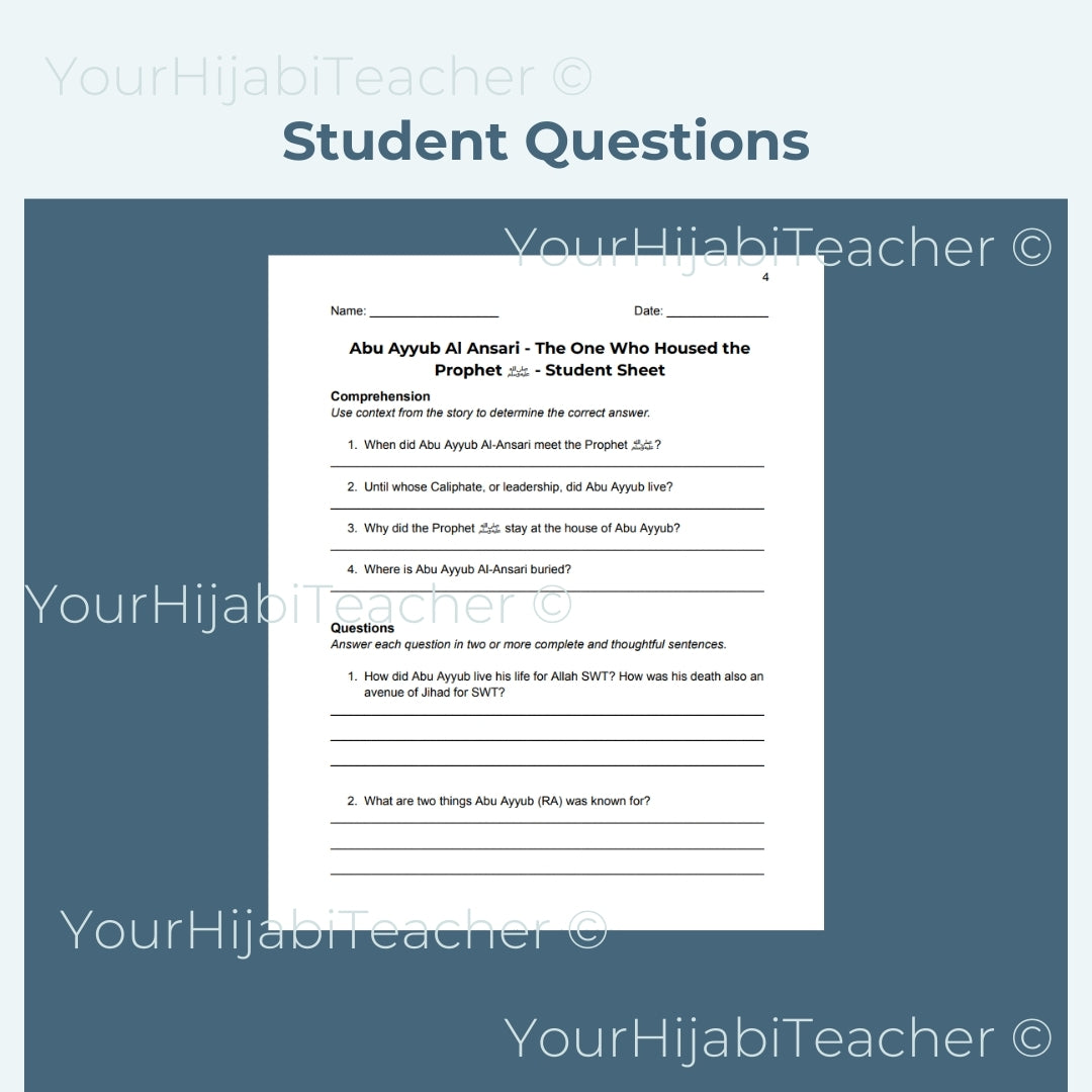 High School Reading Comprehension and Writing Prompt - Abu Ayyub Al Ansari