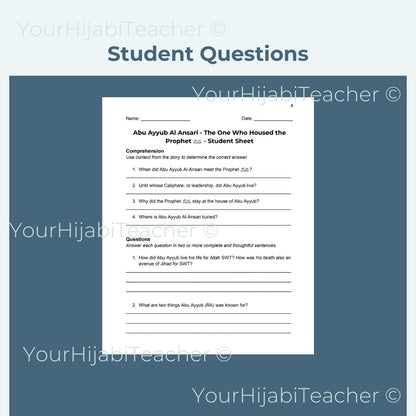 High School Reading Comprehension and Writing Prompt - Abu Ayyub Al Ansari