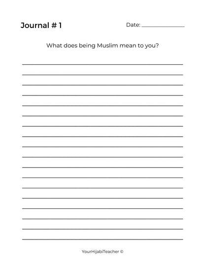 Reflecting on my Deen: 6th - 8th Journal Prompts