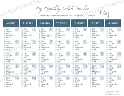 Weekly and Monthly Salah Tracker