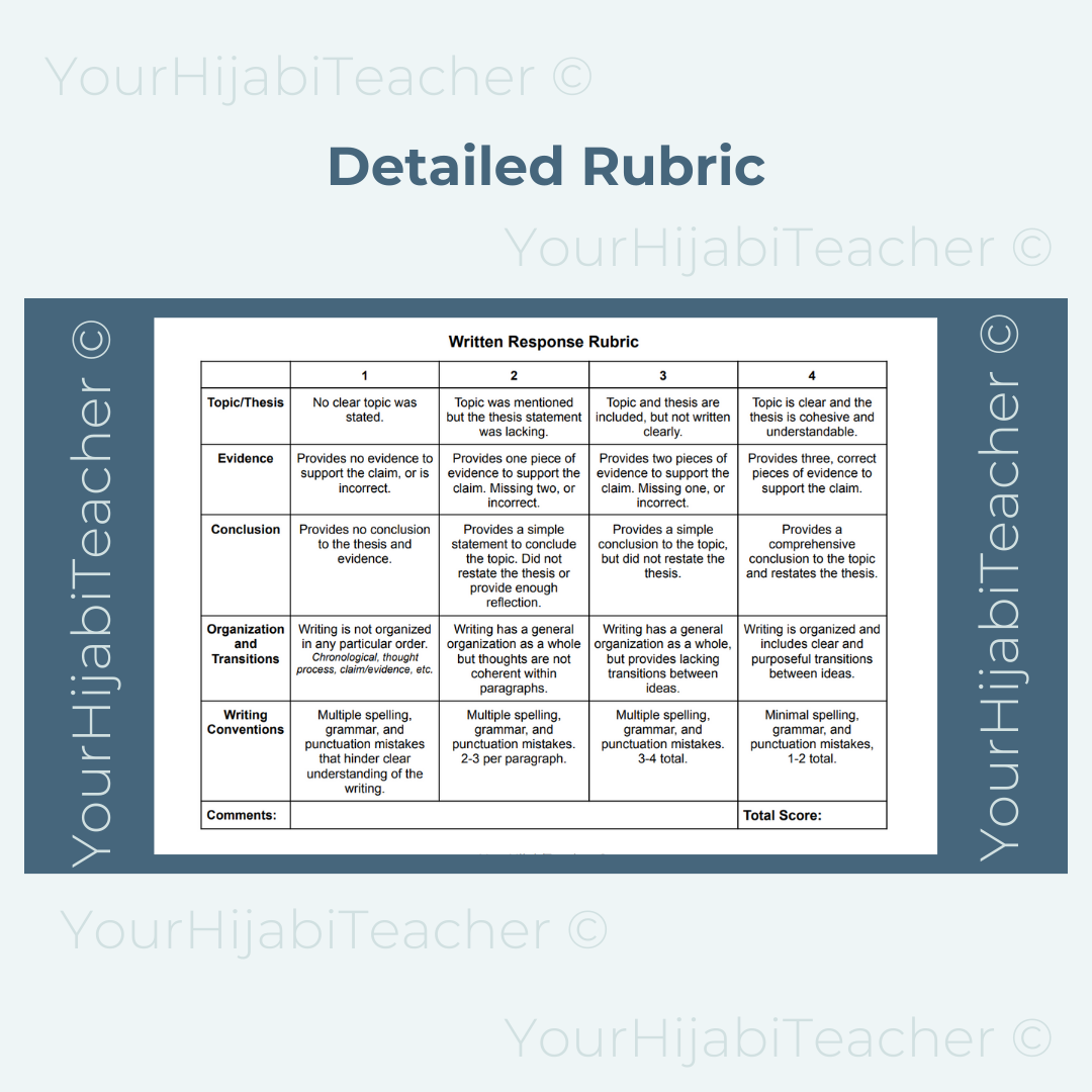 High School Reading Comprehension and Writing Prompt - Zaid Ibn Al Khattab