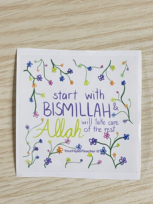 Bismillah Bright Florals - Sticker Vinyl