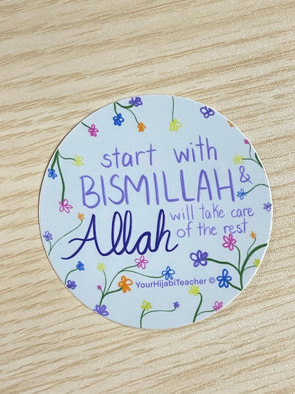 Start With Bismillah - Circle Sticker